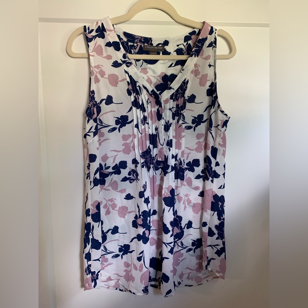 Pea in the Pod purple pleated maternity blouse- size M